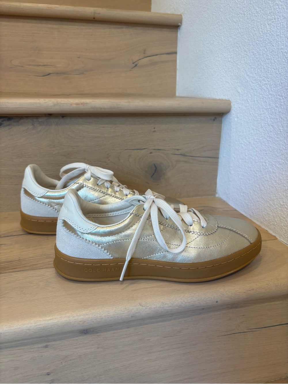 NWOT Cole Haan gold gym tennis shoes - Picture 3 of 4